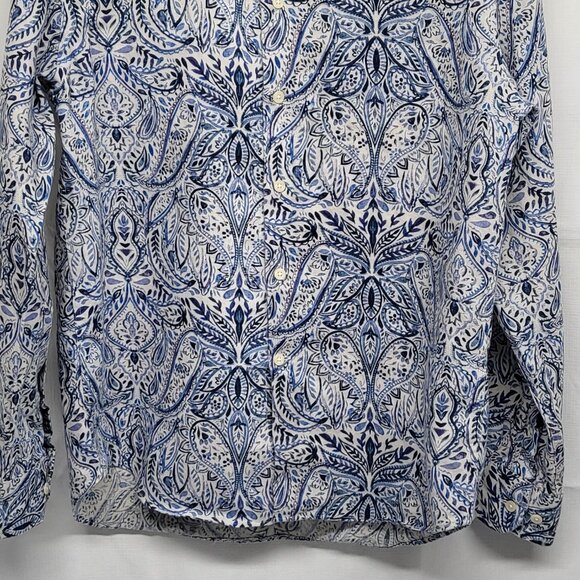 Joseph Abboud Linen Shirt Mens Medium Button Up Long Sleeve Paisely Print - Picture 3 of 14